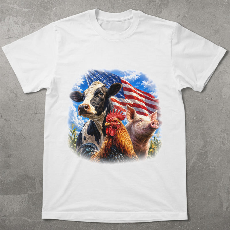 WZ_cow_chicken_pig_american_white_shopify_comfort_colors_1717_flatlay_1_mockup_white