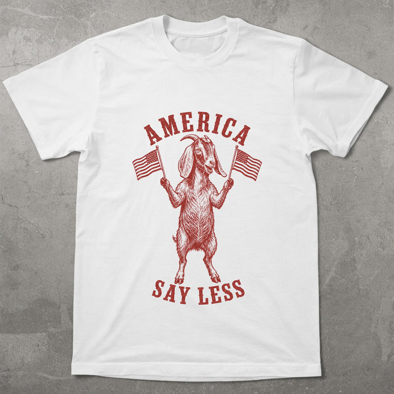 WZ_goat_america_say_less_shopify_comfort_colors_1717_flatlay_1_mockup_white
