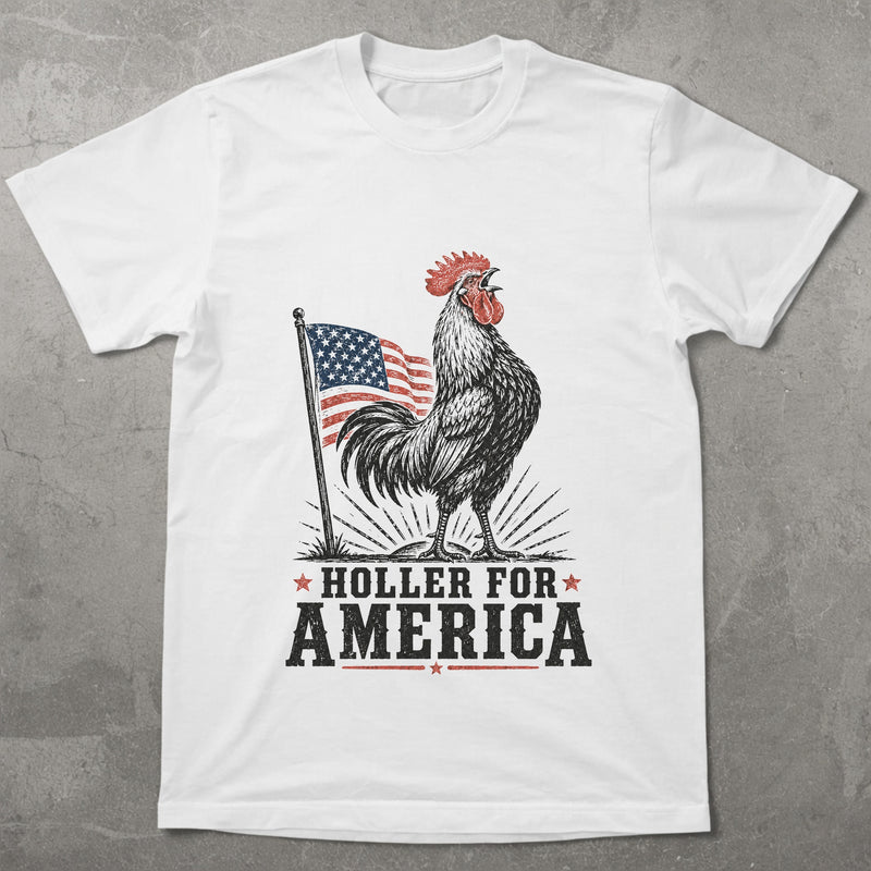 WZ_rooster_holler_for_america_shopify_comfort_colors_1717_flatlay_1_mockup_white