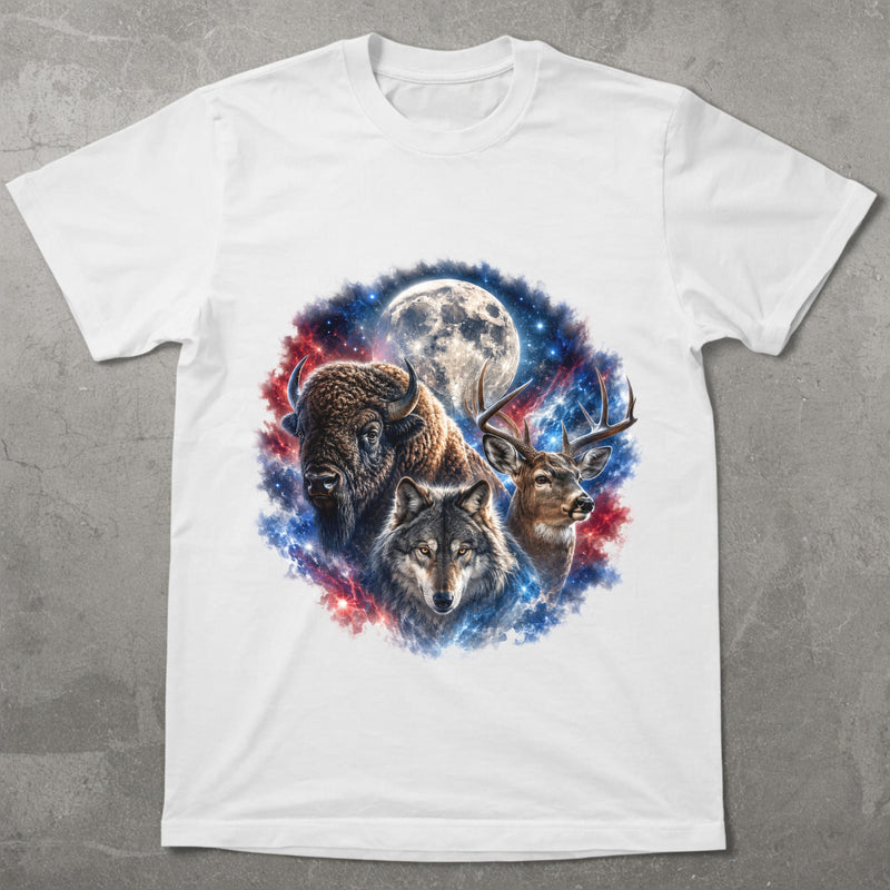 WZ_buffalo_wolf_deer_american_white_shopify_comfort_colors_1717_flatlay_1_mockup_white