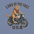 WZ_motorcycle_cat_land_of_the_free_shopify_comfort_colors_1717_fabric_square_blue_jean