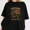 WZ_trex_freedom_never_goes_extinct_black_shopify_comfort_colors_1717_mockup_woman_2_black