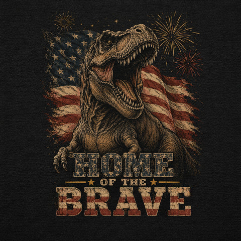 WZ_trex_home_of_the_brave_black_shopify_comfort_colors_1717_fabric_square_black